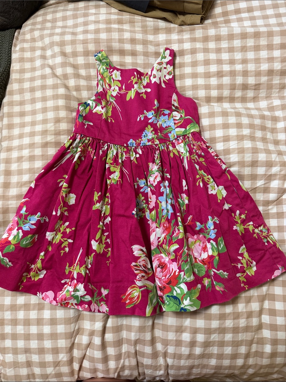 Ralph Lauren Bright Fuchsia Floral Cotton Dress - Picture 1 of 3